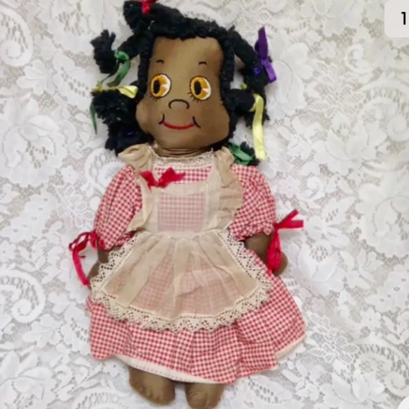 Vintage Handcrafted, African American Raggedy Ann 18-inch...